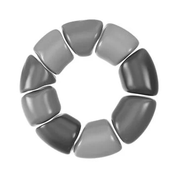3D Gray Loading Spinner Icon Stock Illustration