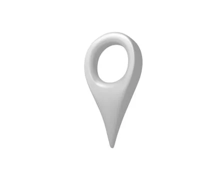 3D gray map pointer. 3D rendering Illustrazione stock