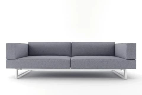 3d gray sofa isolated on white background Stock-Illustration