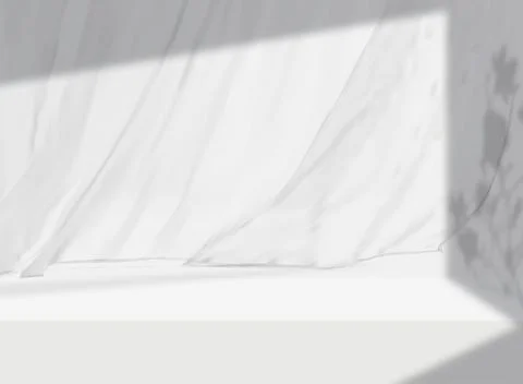 3d gray stage background product display podium scene with leaf platform. grey Stock Illustration