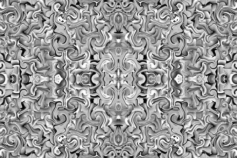 3d Gray tile. Black and white wallpaper. Design for tiles. Abstract art. Stock Illustration