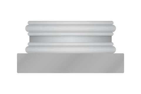 3D Greek column base, realistic podium of marble old pillar Stock Illustration