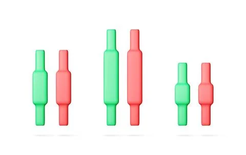 3D Green and red candlestick chart showing trend Stock Illustration