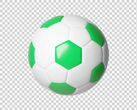 3d Green and White soccer ball Stock Illustration
