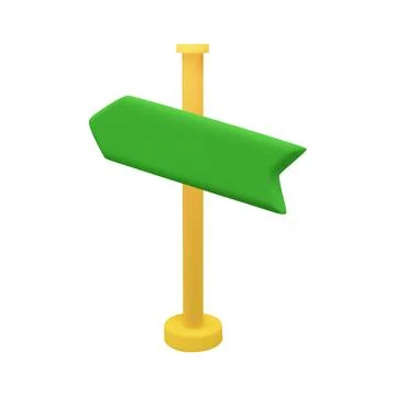 3D green arrow direction road point. Vector stock illustration isolated on white Stock Illustration