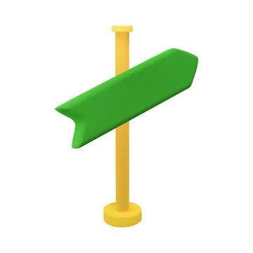 3D green arrow direction road point. Vector stock illustration isolated on white Stock Illustration