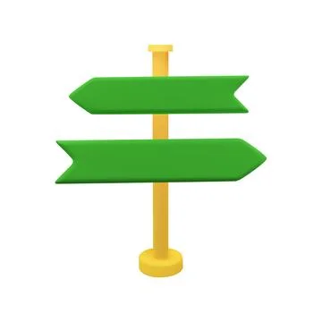 3D green arrow direction. Vector stock illustration isolated on white background Stock Illustration