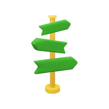 3D green arrow direction. Vector stock illustration isolated on white background Stock Illustration