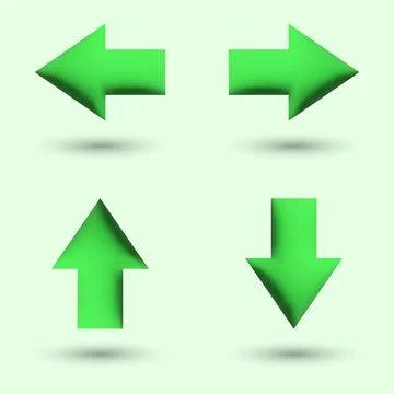 3D green arrows, vector. 스톡 일러스트