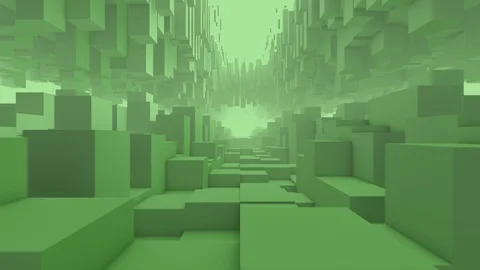 3d green background loop video with cubes Stock Footage 121372383