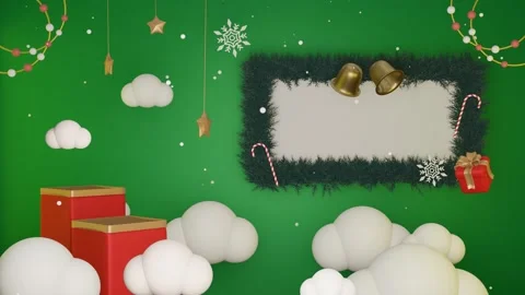 3D Green background natal and happy new years Stock Footage 257387729