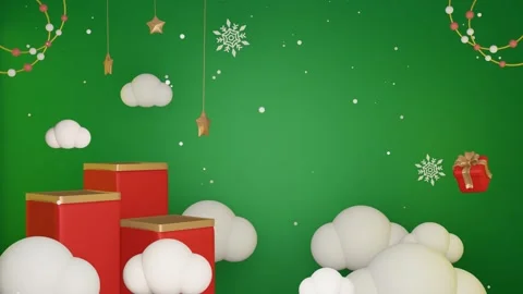 3D Green background natal and happy new years Stock Footage 257387739