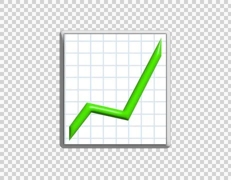 3D green business presentation summary finance report bar chart increasing icon Stock Illustration