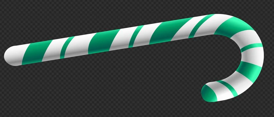 3D green candy cane 库存插图