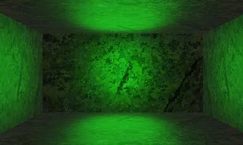 3d green Cement room empty background Ilustración de archivo