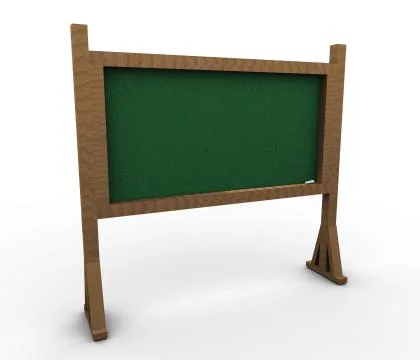3d green chalk board Stock Illustration