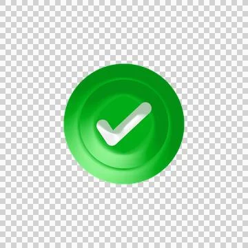 3D Green Checkmark Round Icon Verified Approval Symbol PNG イラスト素材