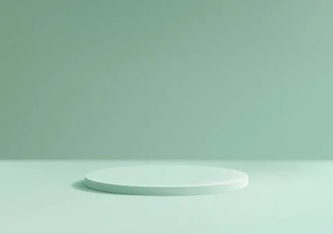 3D Green Circle Podium on a Soft Green Background, Modern Product Display a.. Stock Illustration