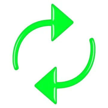 3D Green Circular Arrows Stock Illustration
