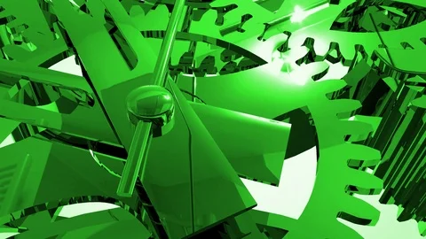 3d green clockwork gear animation Vídeos de archivo 111749321