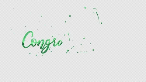 3D Green Congratulations Liquid Text Animation Vídeos de archivo 333840481