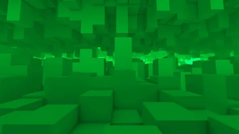 3d green cubes horizontal video loop Stock Footage 122442421