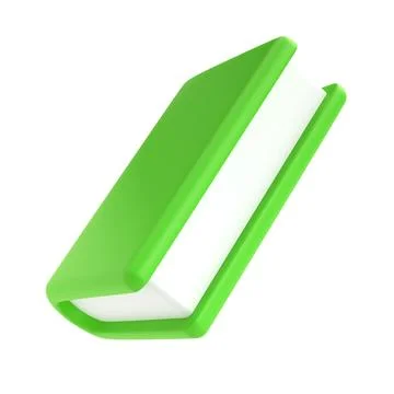 3d green cute empty notepad book stationery for school isolated background with 스톡 일러스트