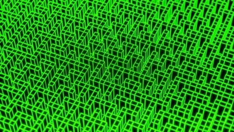 3D Green Digital labyrinth, digital green maze, rotating seamless Video stock 209822184
