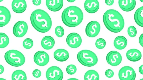 3d green dollar coins pattern Stock Footage 253426243