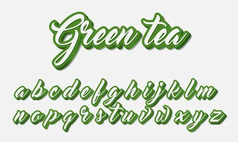 3d green editable text effect. Vector editable text effect Stock Illustration
