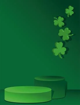 3d green empty podium St. Patrick's Day. Illustrazione stock