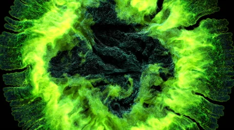 3d green fire explosion, shockwave effect Stock Footage 53068654