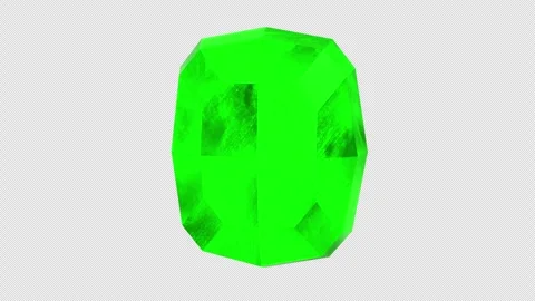 3D Green Gemstone Rotating on a Transparent Background. Seamless Loop. Luxury. Stock Footage 283917178