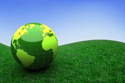 3d green globe Illustrazione stock