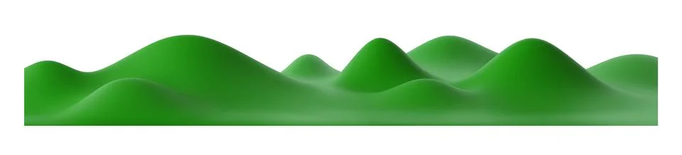 3d green grass fields, hills, garden and mountains Stock Illustration