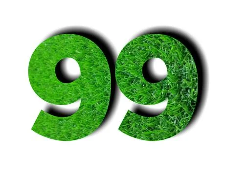 3d green grass texture number 99 on white background for design elements 스톡 일러스트
