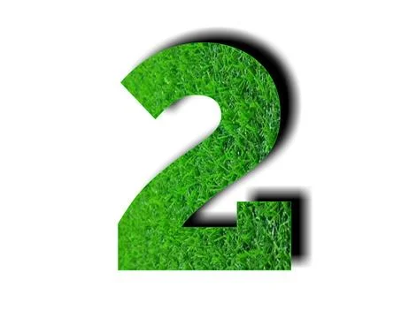 3d green grass texture number 2 two on white background for design elements Stock Illustration