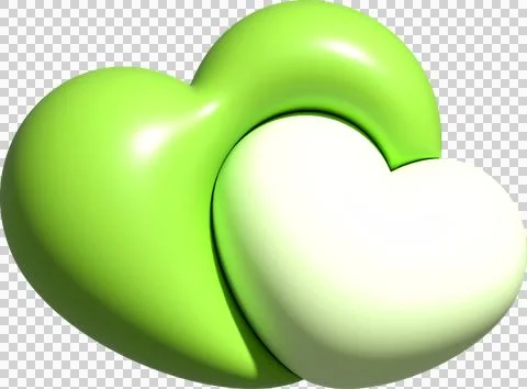 3D green heart shape, icon heart, love and like buttons for emoji, heart st.. Stock Illustration