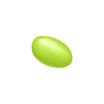 3D green jelly candy of oval shape with soft glitter light effect Illustrazione stock