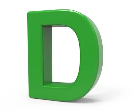3d green letter D Illustrazione stock