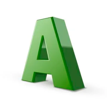3d green letter A Stock Illustration