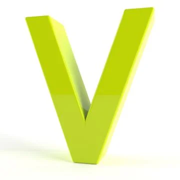 3d Green Letter - V Stock Illustration