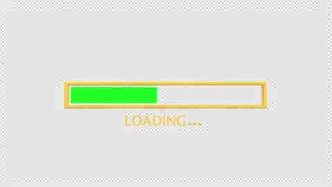 3D green loading bar with yellow frame and text indicating progress status .. Stock Footage 310672409