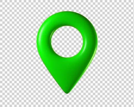 3d Green Map Pin Stock Illustration