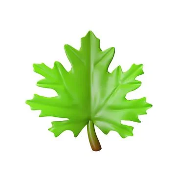 3d green maple leaf. Stock Illustration