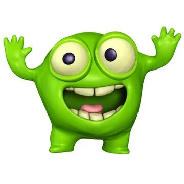 3d green monster Stock-Illustration