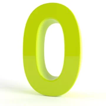 3d Green number  0 Stock Illustration