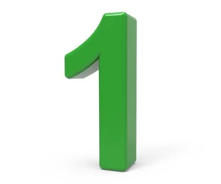 3d green number 1 Stock Illustration