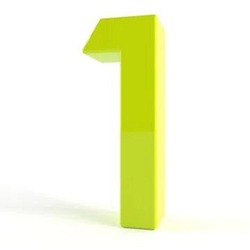 3d Green number 1 Stock Illustration