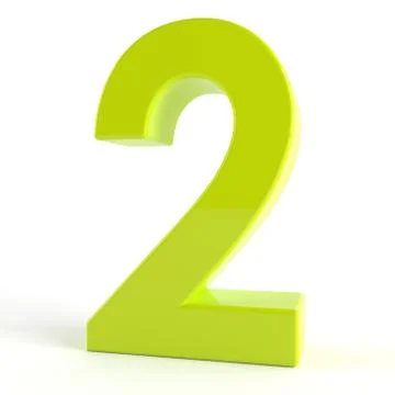 3d Green number 2 Stock Illustration